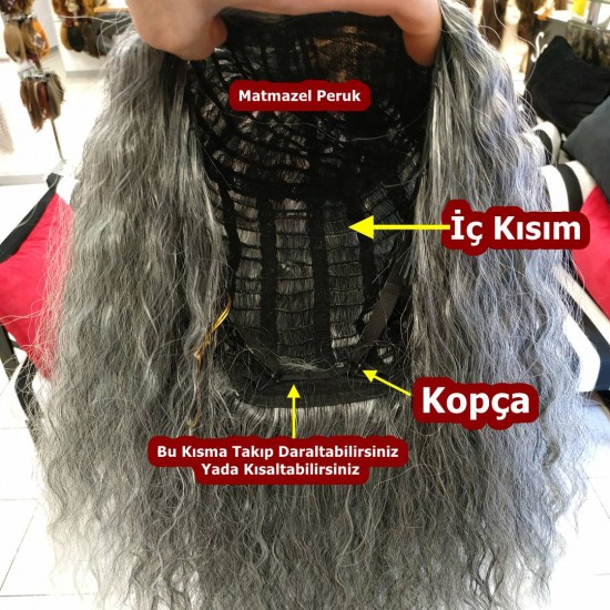 Ankara Kızılay Peruk Uzun Fiber Sentetik Su Dalgası Açık Gri Ombre Ankara Kızılay Peruk Uzun Fiber Sentetik Su Dalgası Açık Gri Ombre