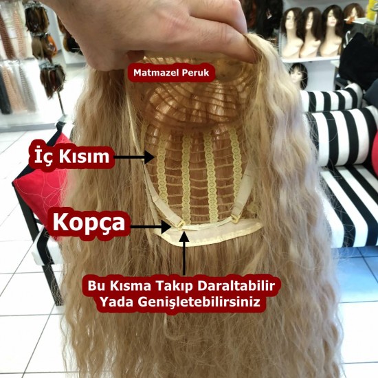 Ankara Kızılay Peruk Uzun Fiber Sentetik Su Dalgası Külü Sarı Ankara Kızılay Peruk Uzun Fiber Sentetik Su Dalgası Külü Sarı
